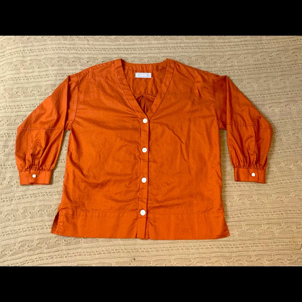 Everlane Silky Cotton Lantern Blouse